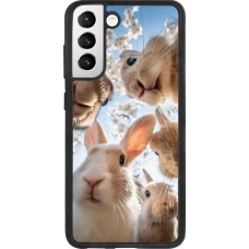 Coque Samsung Galaxy S21 FE 5G - Silicone rigide noir Easter 2026 Rabbits