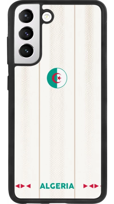 Coque Samsung Galaxy S21 FE 5G - Silicone rigide noir Maillot de football Algérie 2026 personnalisable
