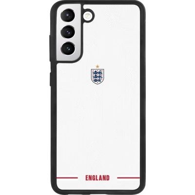 Coque Samsung Galaxy S21 FE 5G - Silicone rigide noir Maillot de football Angleterre 2026 personnalisable