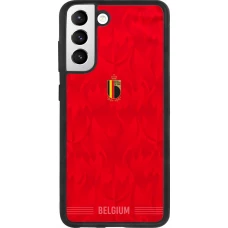 Coque Samsung Galaxy S21 FE 5G - Silicone rigide noir Maillot de football Belgique 2026 personnalisable