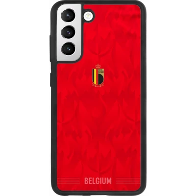Coque Samsung Galaxy S21 FE 5G - Silicone rigide noir Maillot de football Belgique 2026 personnalisable