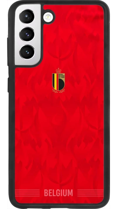 Coque Samsung Galaxy S21 FE 5G - Silicone rigide noir Maillot de football Belgique 2026 personnalisable