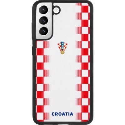 Samsung Galaxy S21 FE 5G Case Hülle - Silikon schwarz Kroatien 2026 personalisierbares Fussballtrikot