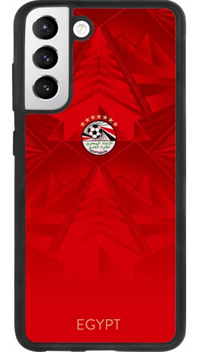 Coque Samsung Galaxy S21 FE 5G - Silicone rigide noir Maillot de football Égypte 2026 personnalisable