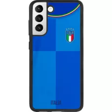 Coque Samsung Galaxy S21 FE 5G - Silicone rigide noir Maillot de football Italie 2022 personnalisable