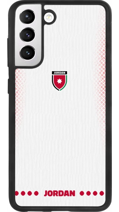 Coque Samsung Galaxy S21 FE 5G - Silicone rigide noir Maillot de football Jordanie 2026 personnalisable