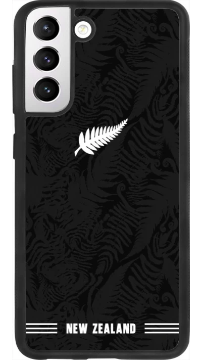 Coque Samsung Galaxy S21 FE 5G - Silicone rigide noir Maillot de football Nouvelle-Zélande 2026 personnalisable