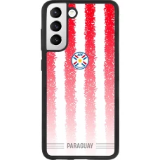 Coque Samsung Galaxy S21 FE 5G - Silicone rigide noir Maillot de football Paraguay 2026 personnalisable