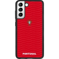 Coque Samsung Galaxy S21 FE 5G - Silicone rigide noir Maillot de football Portugal 2026 personnalisable