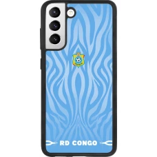 Coque Samsung Galaxy S21 FE 5G - Silicone rigide noir Maillot de football RD Congo 2026 personnalisable