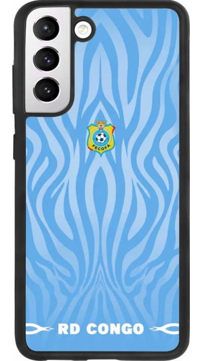 Coque Samsung Galaxy S21 FE 5G - Silicone rigide noir Maillot de football RD Congo 2026 personnalisable