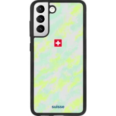 Coque Samsung Galaxy S21 FE 5G - Silicone rigide noir Maillot de football Suisse Away 2026 personnalisable