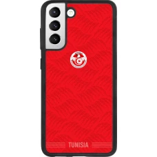 Coque Samsung Galaxy S21 FE 5G - Silicone rigide noir Maillot de football Tunisie 2026 personnalisable