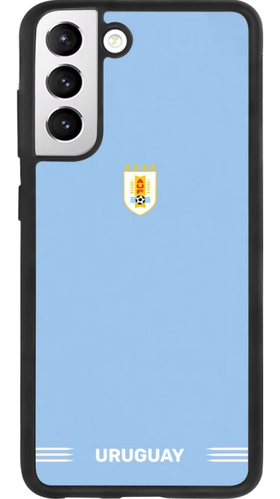 Samsung Galaxy S21 FE 5G Case Hülle - Silikon schwarz Uruguay 2026 personalisierbares Fussballtrikot