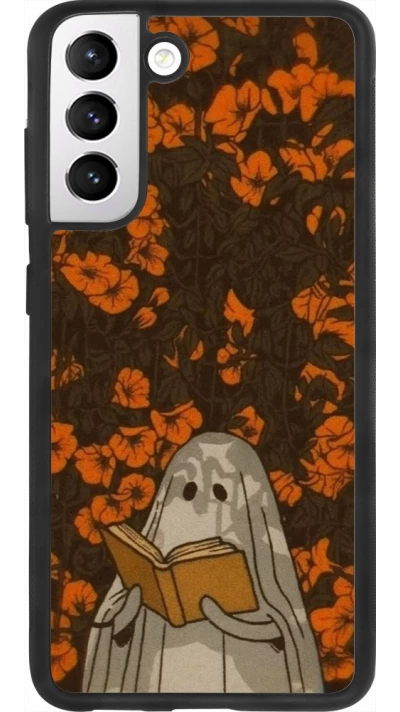 Coque Samsung Galaxy S21 FE 5G - Silicone rigide noir Halloween 2026 Ghost reading