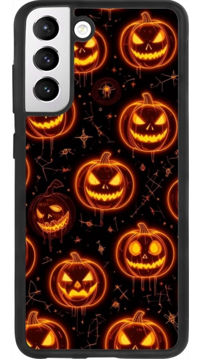 Coque Samsung Galaxy S21 FE 5G - Silicone rigide noir Halloween 2026 Pattern Pumpkins
