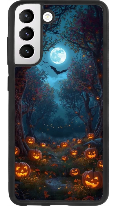 Coque Samsung Galaxy S21 FE 5G - Silicone rigide noir Halloween 2026 Road of Pumpkins