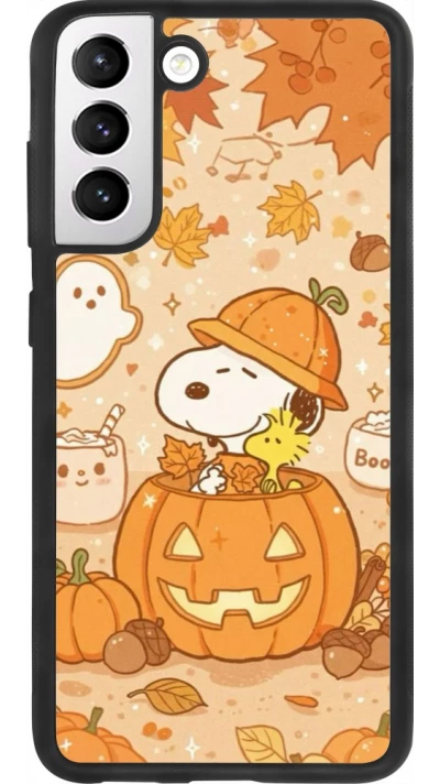 Coque Samsung Galaxy S21 FE 5G - Silicone rigide noir Halloween 2026 Snoopy Halloween