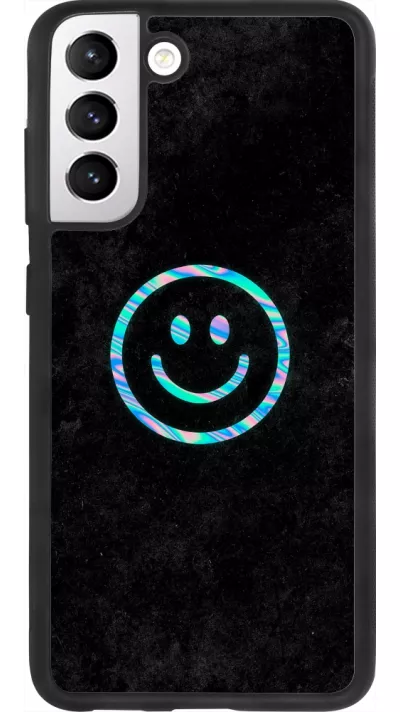Samsung Galaxy S21 FE 5G Case Hülle - Silikon schwarz Happy smiley irisirt