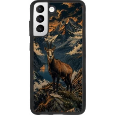 Coque Samsung Galaxy S21 FE 5G - Silicone rigide noir Linocut Chamois