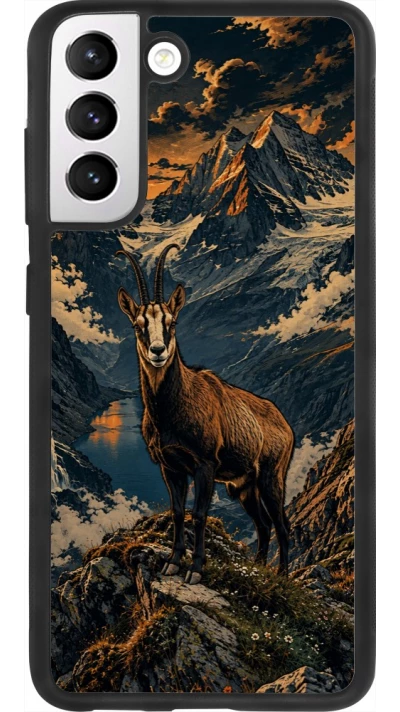 Coque Samsung Galaxy S21 FE 5G - Silicone rigide noir Linocut Chamois