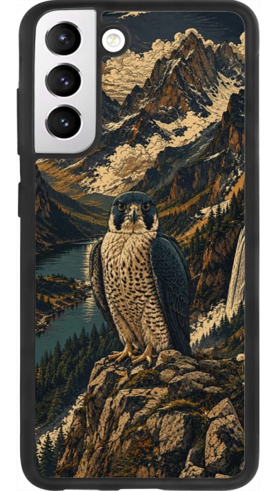 Coque Samsung Galaxy S21 FE 5G - Silicone rigide noir Linocut Faucun pèlerin