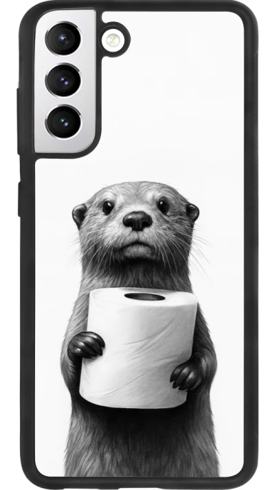 Samsung Galaxy S21 FE 5G Case Hülle - Silikon schwarz Otter Toilettenpapier