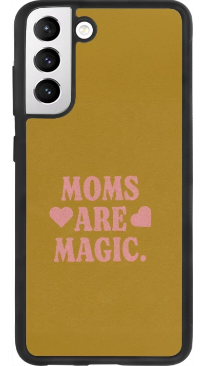 Coque Samsung Galaxy S21 FE 5G - Silicone rigide noir Mom 2026 Are Magic