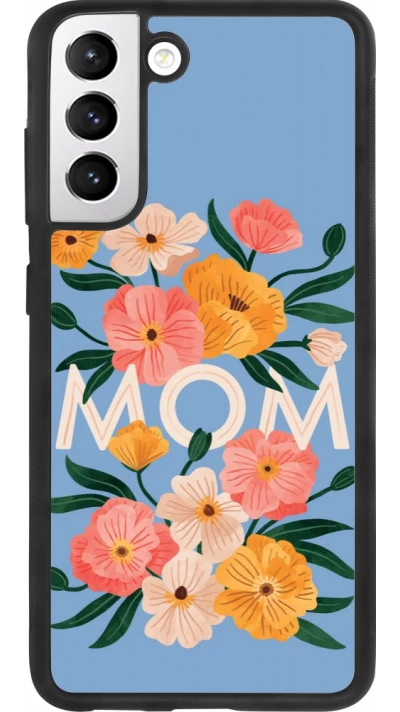 Coque Samsung Galaxy S21 FE 5G - Silicone rigide noir Mom 2026 Flowers