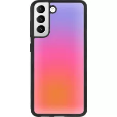 Coque Samsung Galaxy S21 FE 5G - Silicone rigide noir Orange Pink Blue Gradient