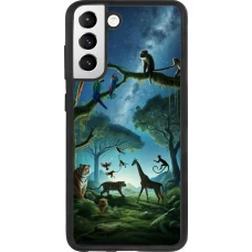 Coque Samsung Galaxy S21 FE 5G - Silicone rigide noir Paradis des animaux exotiques