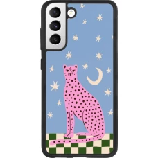 Coque Samsung Galaxy S21 FE 5G - Silicone rigide noir Pink leopard with stars 2026