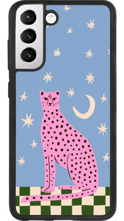 Coque Samsung Galaxy S21 FE 5G - Silicone rigide noir Pink leopard with stars 2026