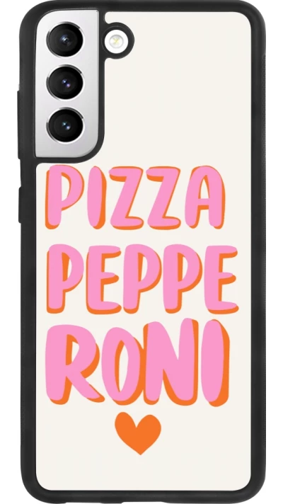 Coque Samsung Galaxy S21 FE 5G - Silicone rigide noir Pizza pepperoni 2026