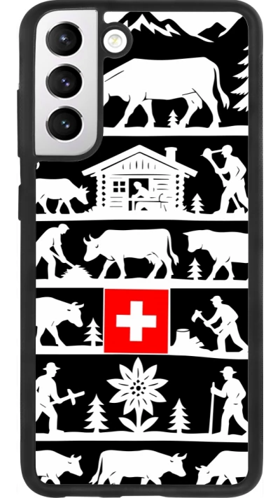 Coque Samsung Galaxy S21 FE 5G - Silicone rigide noir Poya Suisse 1 noir
