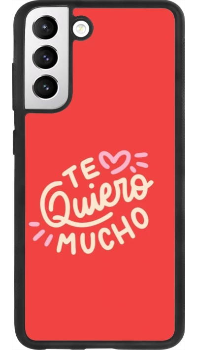 Coque Samsung Galaxy S21 FE 5G - Silicone rigide noir Saint Valentines Day 26 Te quiero mucho