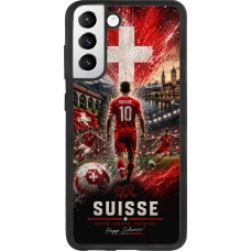 Coque Samsung Galaxy S21 FE 5G - Silicone rigide noir Football Suisse splash 2026