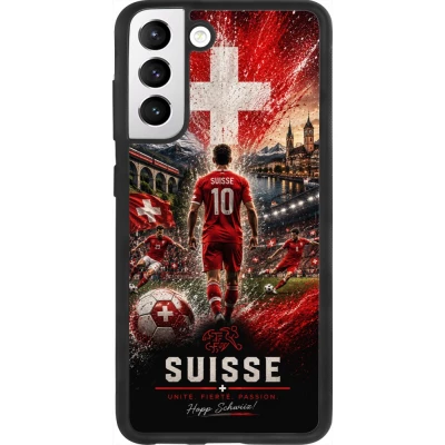 Samsung Galaxy S21 FE 5G Case Hülle - Silikon schwarz Fussball Suisse splash 2026