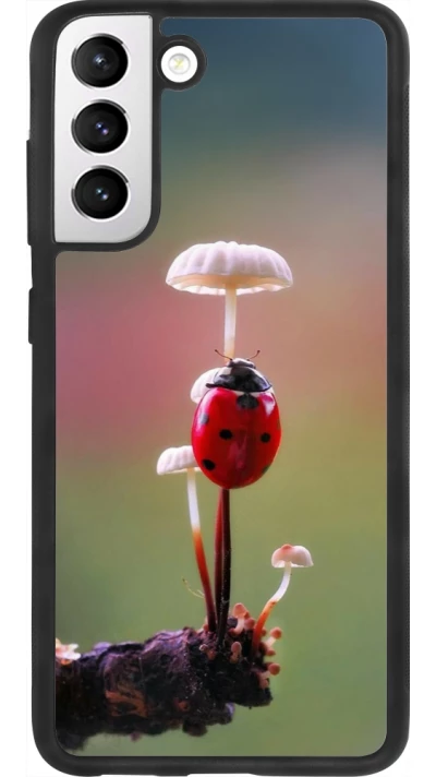 Coque Samsung Galaxy S21 FE 5G - Silicone rigide noir Ladybird on a mushroom Spring 2026