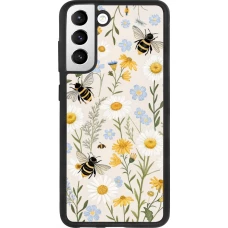 Coque Samsung Galaxy S21 FE 5G - Silicone rigide noir Pattern bees Spring 2026