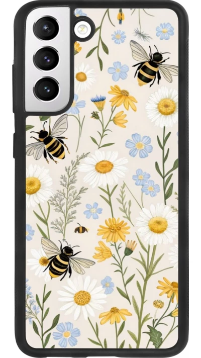 Coque Samsung Galaxy S21 FE 5G - Silicone rigide noir Pattern bees Spring 2026