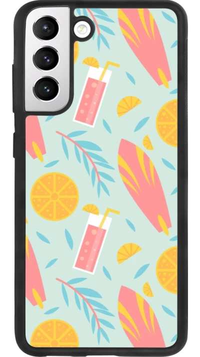Coque Samsung Galaxy S21 FE 5G - Silicone rigide noir Summer 2025 Pattern citron