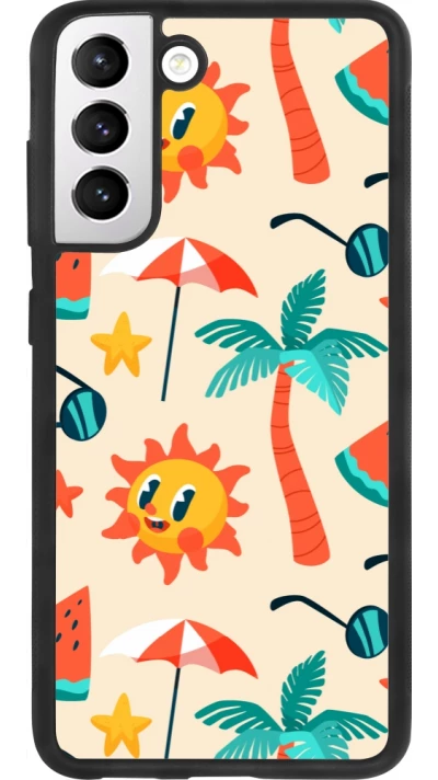 Coque Samsung Galaxy S21 FE 5G - Silicone rigide noir Summer 2025 Pattern soleil