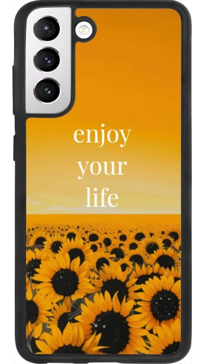 Coque Samsung Galaxy S21 FE 5G - Silicone rigide noir Summer 2026 Enjoy your life