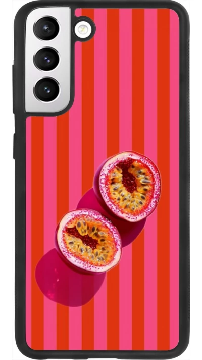Coque Samsung Galaxy S21 FE 5G - Silicone rigide noir Passion fruit Summer 2026