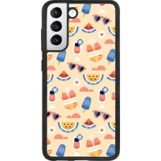 Samsung Galaxy S21 FE 5G Case Hülle - Silikon schwarz Pattern Summer 2026