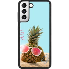 Samsung Galaxy S21 FE 5G Case Hülle - Silikon schwarz Pineapple with glasses Summer 2026