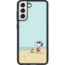 Samsung Galaxy S21 FE 5G Case Hülle - Silikon schwarz Snoopy on the beach Summer 2026