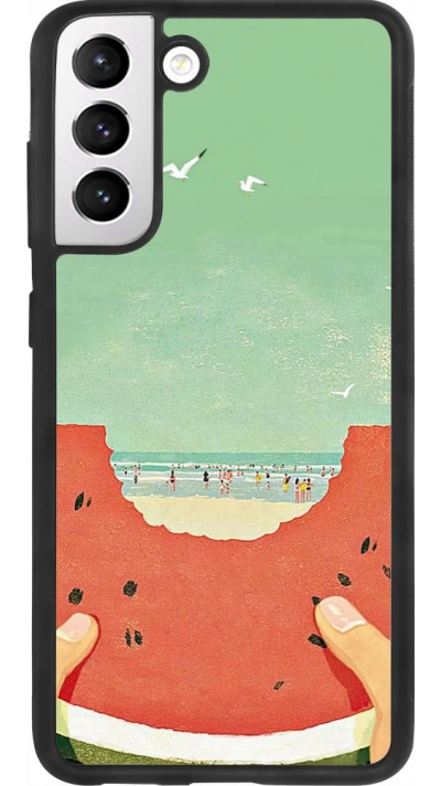 Coque Samsung Galaxy S21 FE 5G - Silicone rigide noir Views through a watermelon Summer 2026