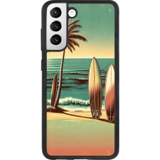 Coque Samsung Galaxy S21 FE 5G - Silicone rigide noir Surf Paradise